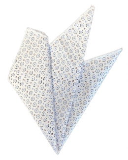 White pocket square with patterns